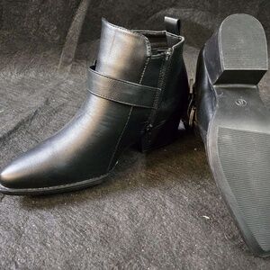 Size 8 Ardene Black Ankle Boot with strap